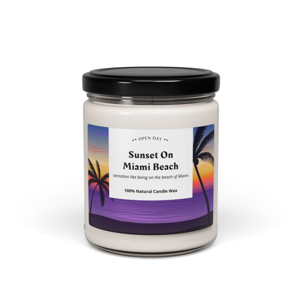 Sunset On Miami Beach Scented Soy Candle | Tropical Vibe, Relaxation, Spa Gift, Home Decor, Candle Lovers
